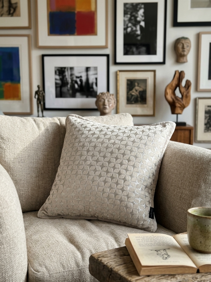 Cuscino Arredo in Ciniglia e Velluto – Made in Italy, Lavabile e "Double Face" Zalo