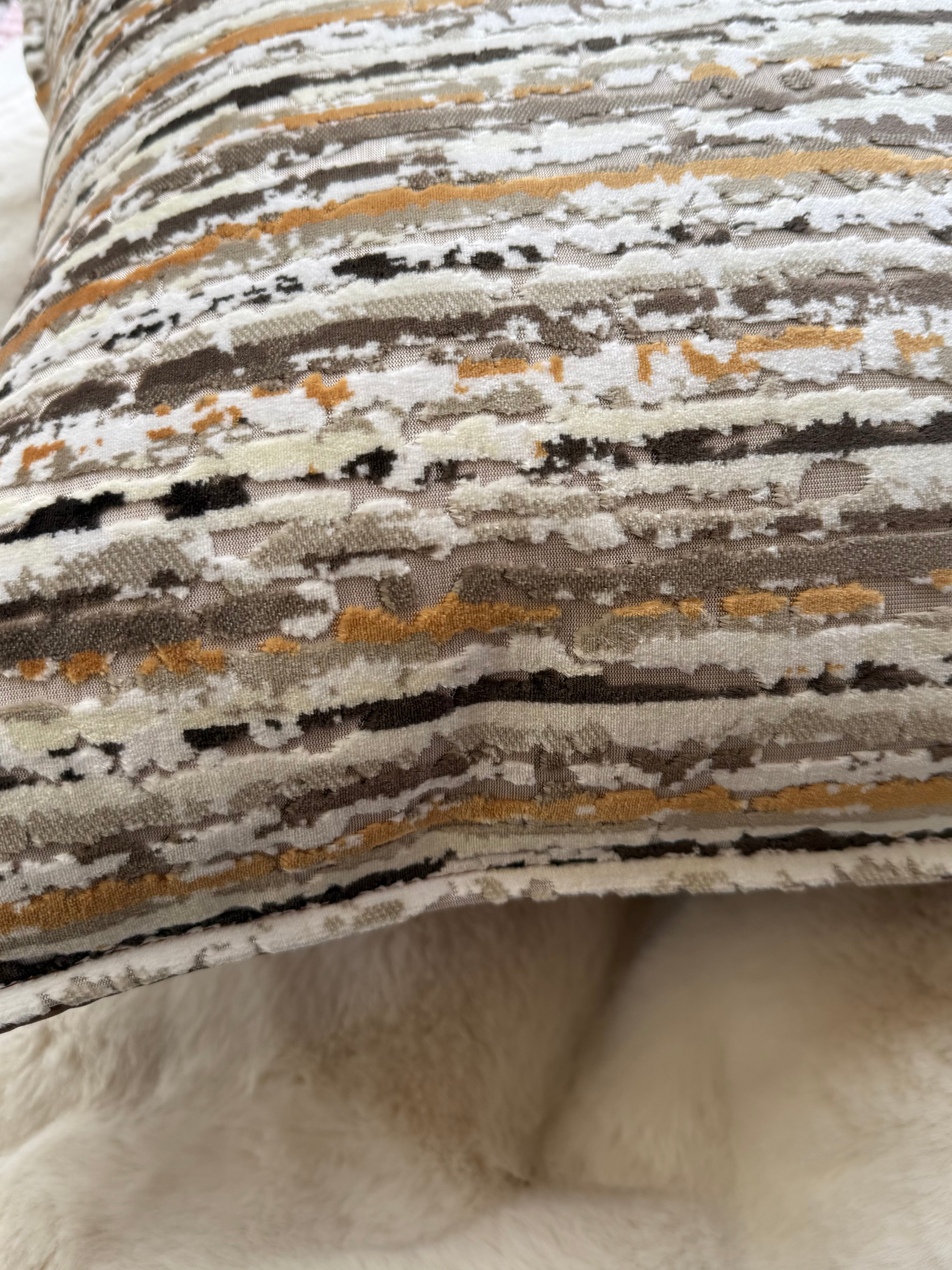 Cuscino Arredo in Ciniglia e Velluto – Made in Italy, Lavabile e "Double Face" Swol
