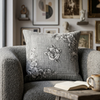 Cuscino d'arredo Rose su sfondo Boquet jacquards