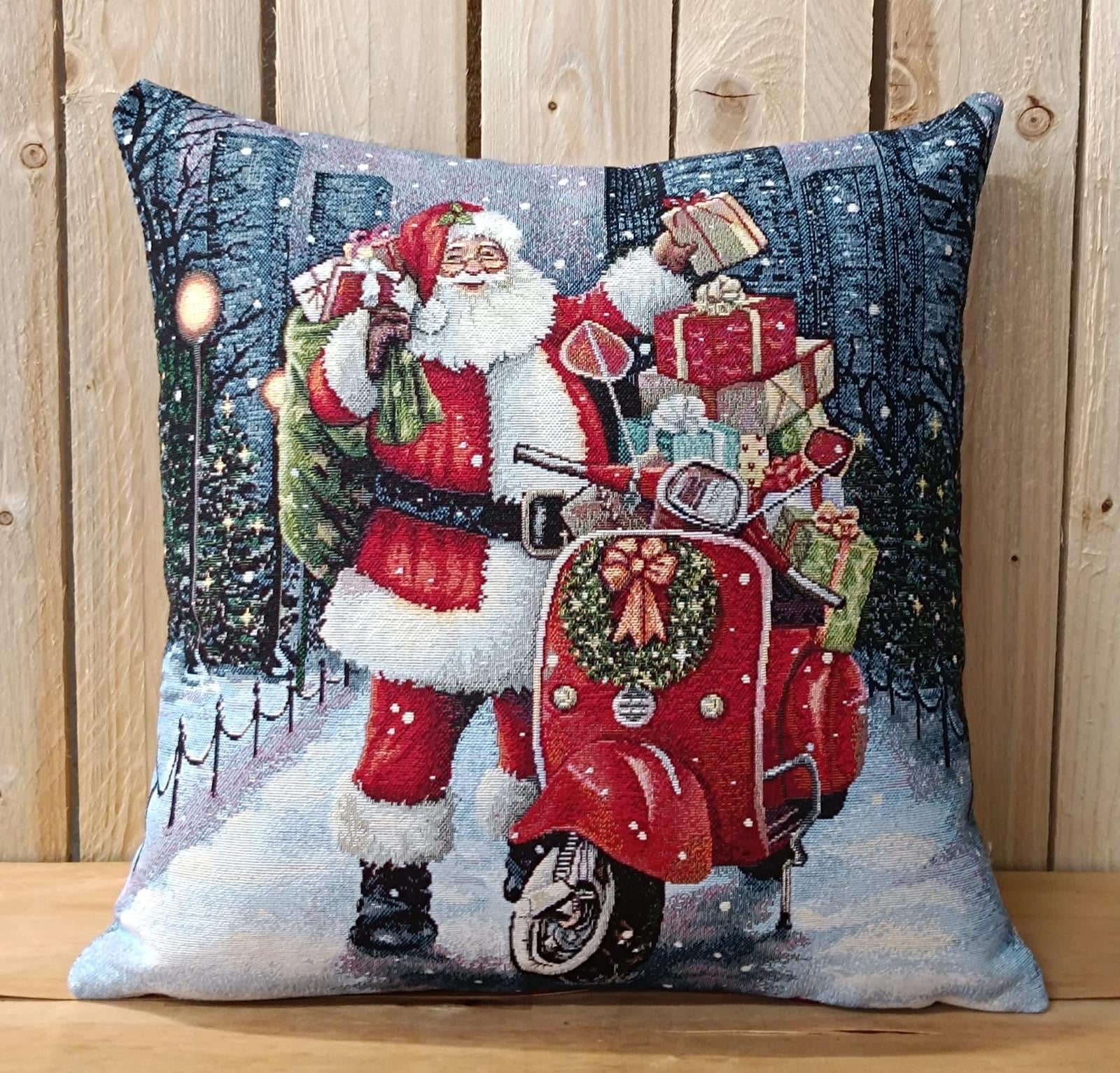 Cuscino di Natale Babbo Vespa