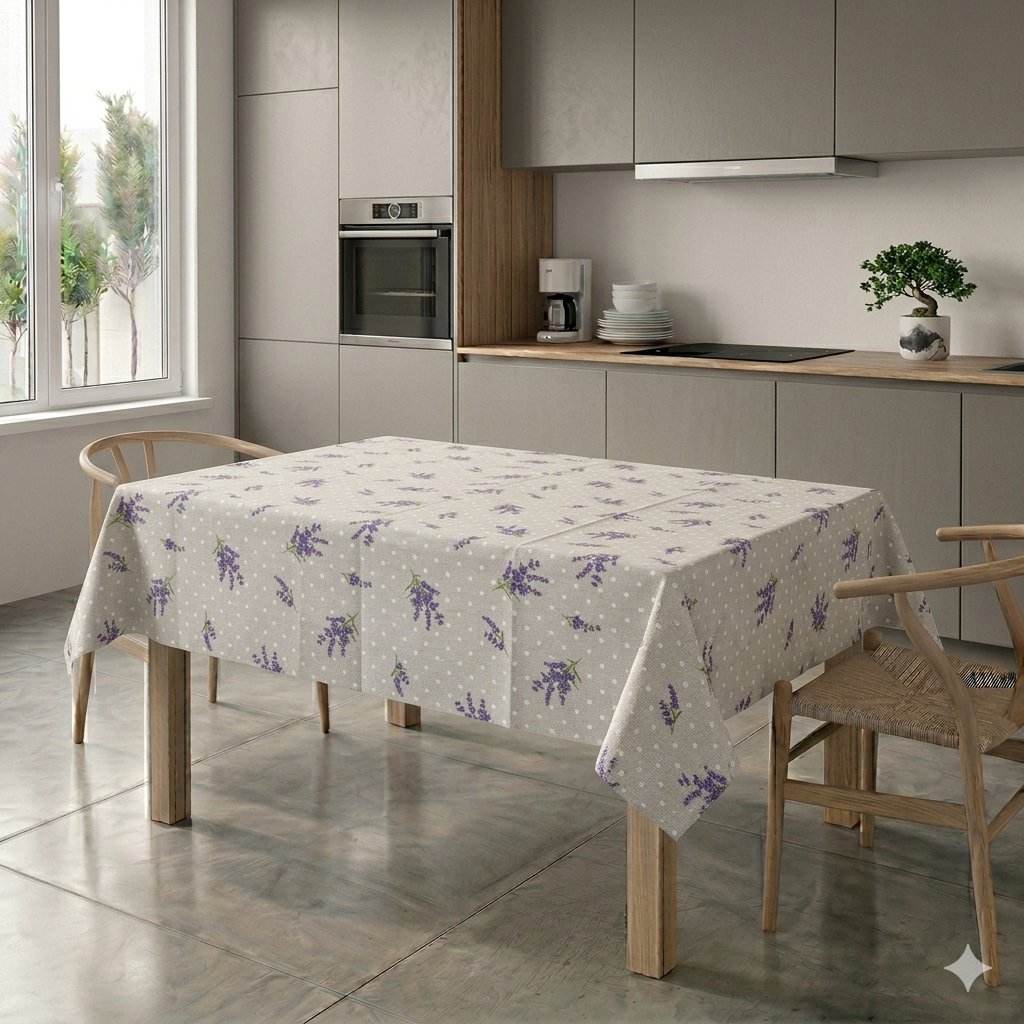 Tovaglia in Cotone Pioggia di Lavanda