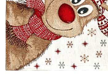 Centrotavola Natalizio 90×90 in Ciniglia – Arredo Tavola Rudolph