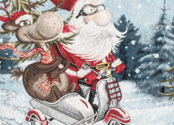 Centrotavola Natalizio 90×90 in Ciniglia – Arredo Tavolo Sidecar