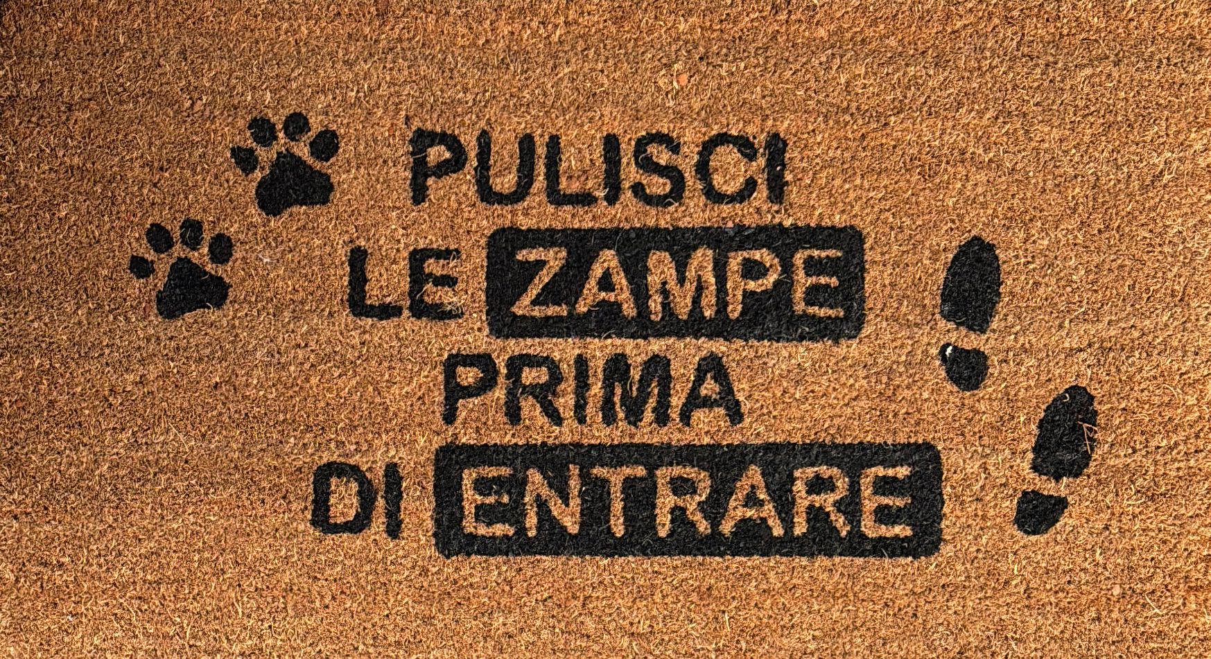 Zerbino "Pulisci le zampe prima di Entrare "