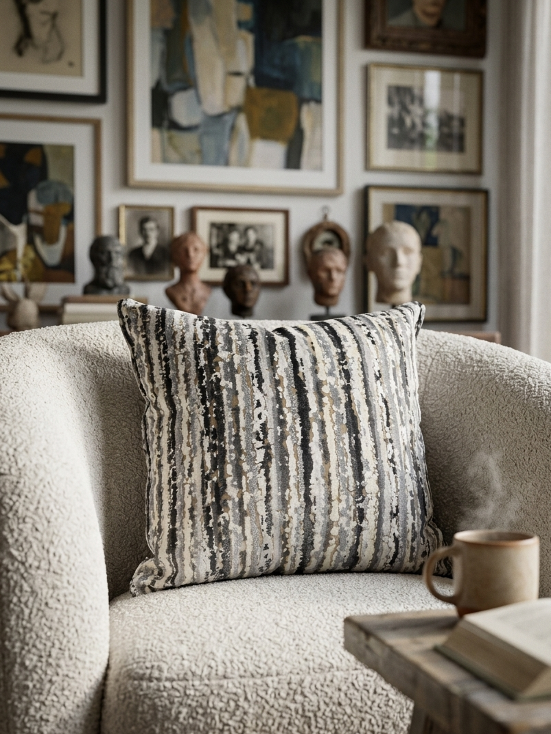 Cuscino Arredo in Ciniglia e Velluto – Made in Italy, Lavabile e "Double Face" Swol