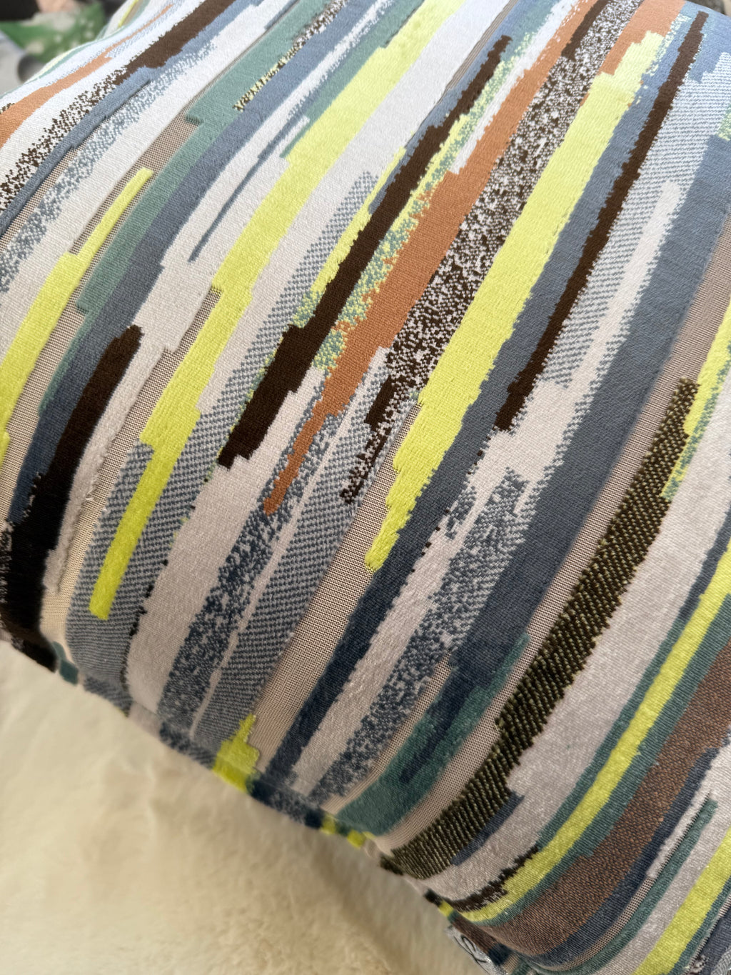 Cuscino Arredo in Ciniglia e Velluto – Made in Italy, Lavabile e "Double Face" Flots