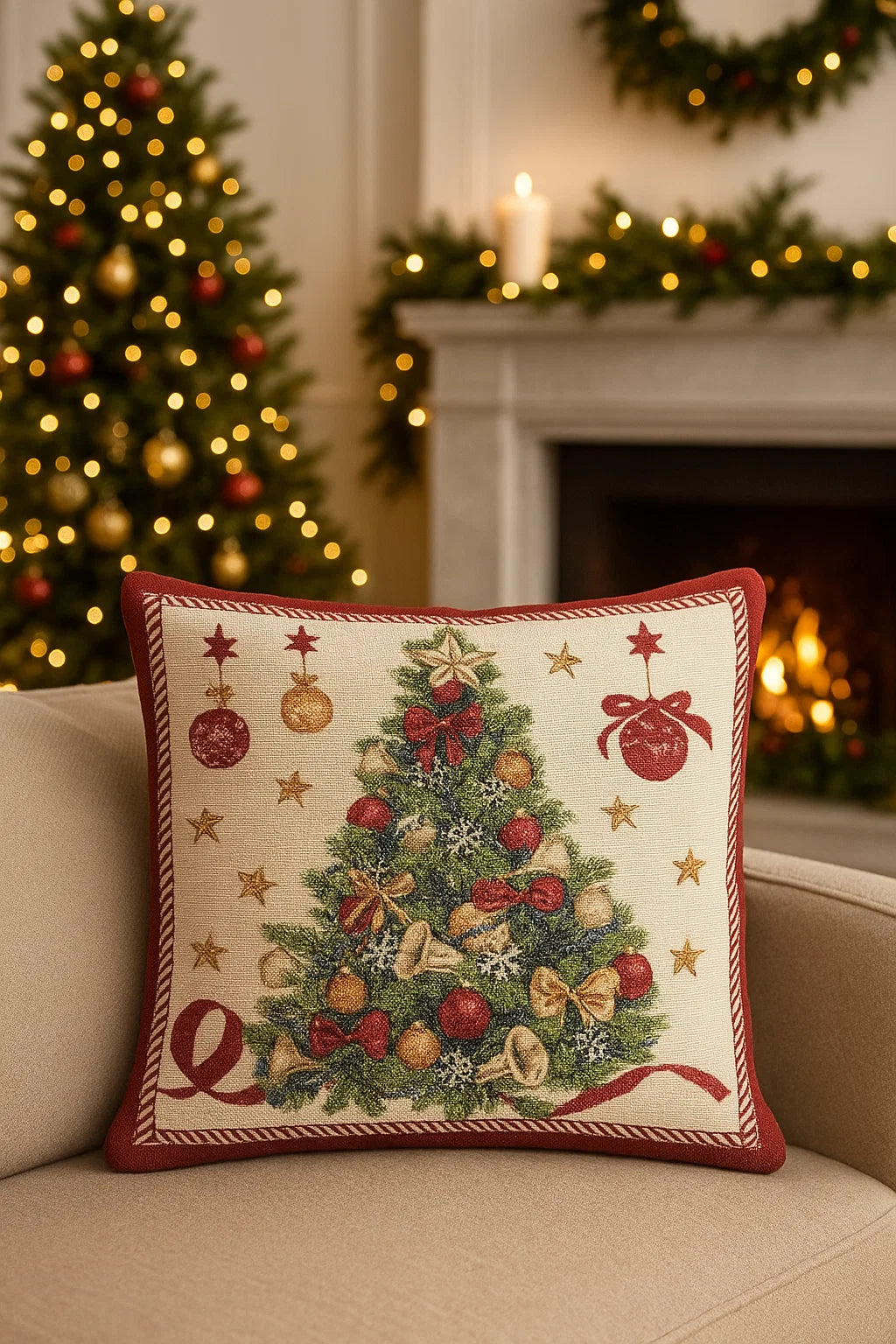 Cuscino di Natale Albero Balls