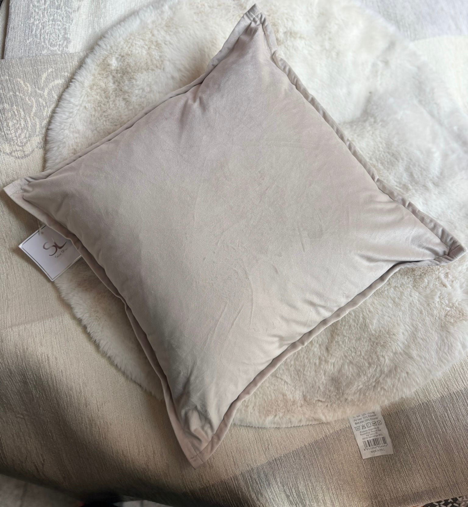 Cuscino Arredo in Ciniglia e Velluto – Made in Italy, Lavabile e "Double Face" Zalo