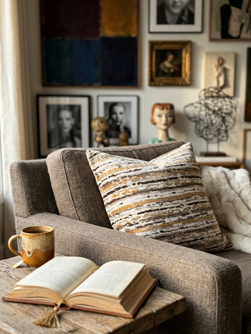 Cuscino Arredo in Ciniglia e Velluto – Made in Italy, Lavabile e "Double Face" Swol