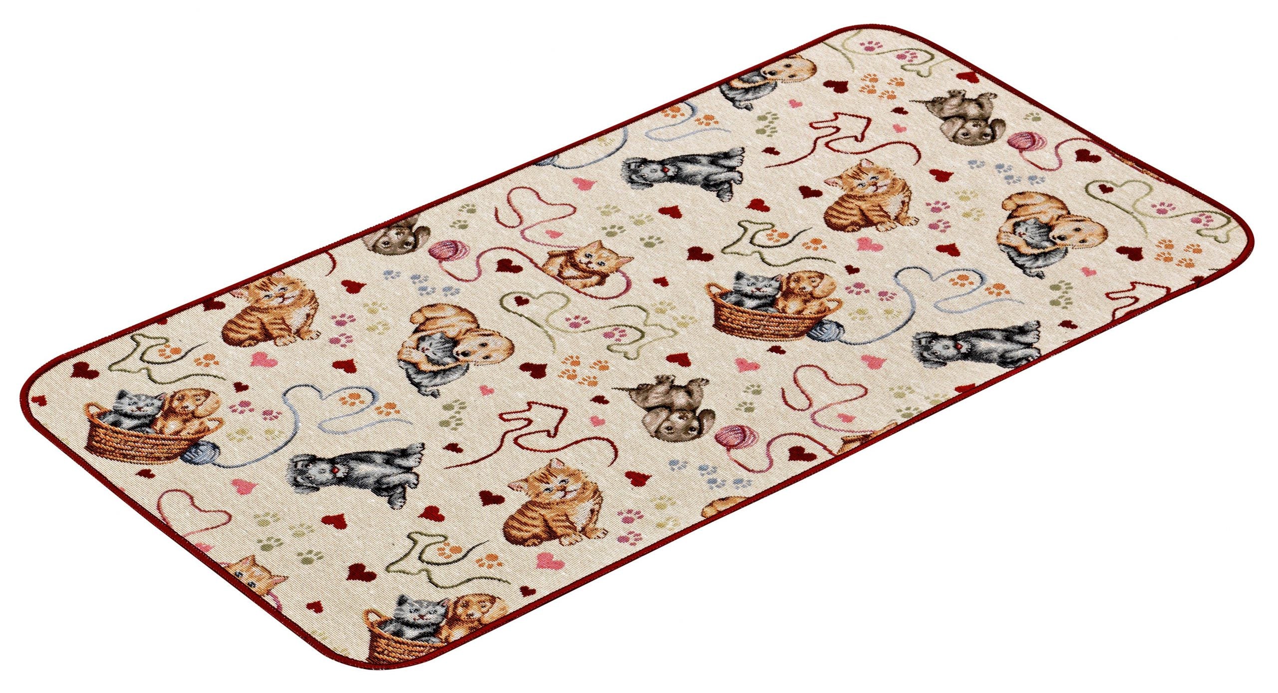 Passatoia Cane/Gatto jacquard Gommato