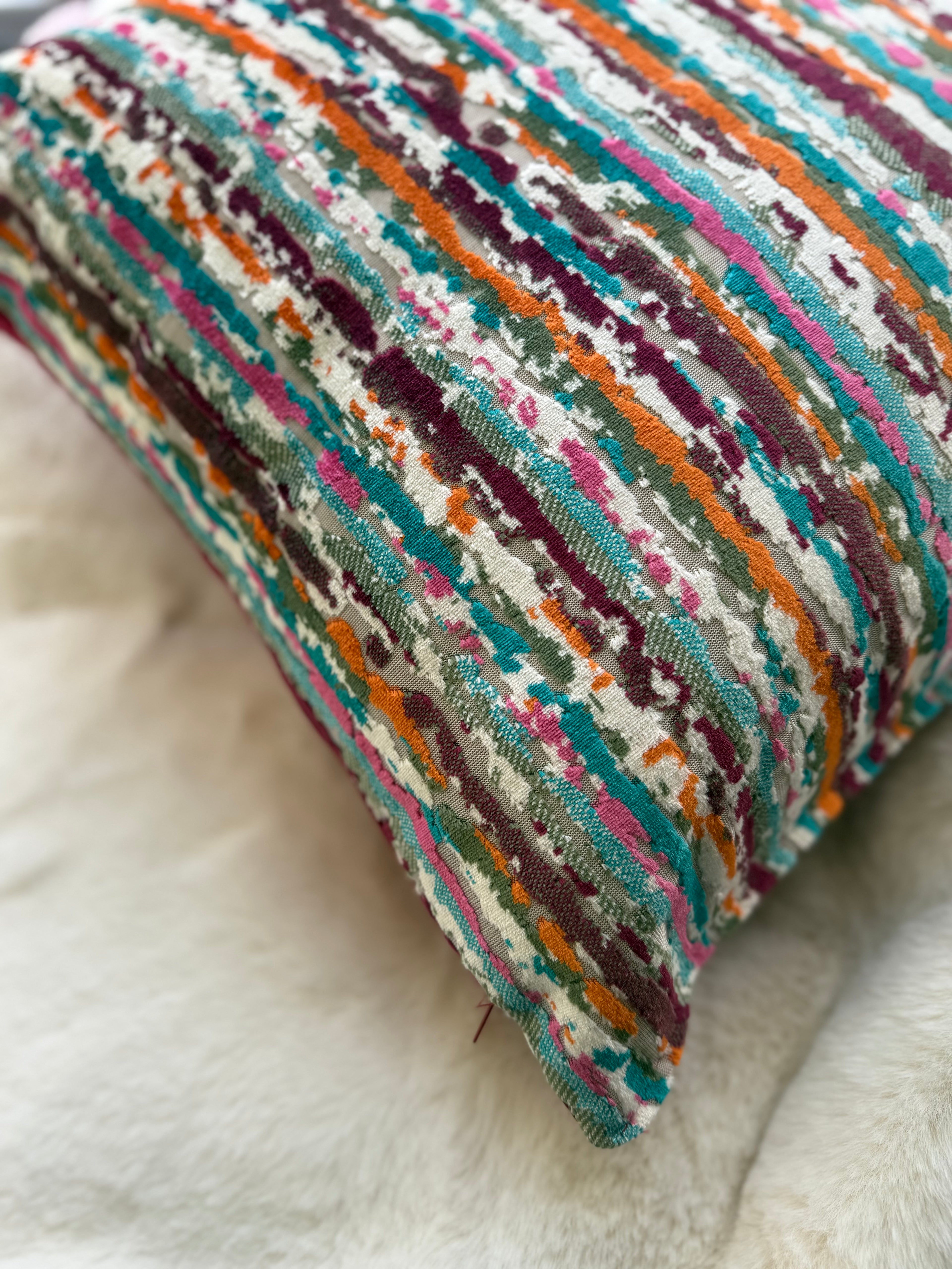 Cuscino Arredo in Ciniglia e Velluto – Made in Italy, Lavabile e "Double Face" Swol