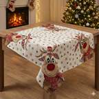 Centrotavola Natalizio 90×90 in Ciniglia – Arredo Tavola Rudolph