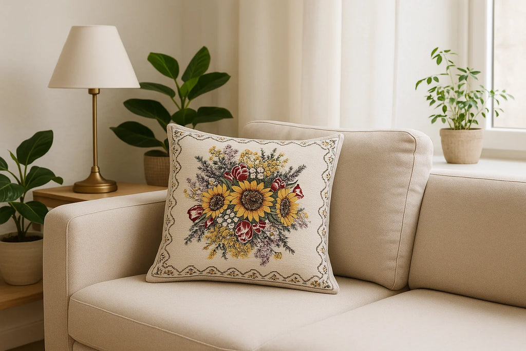 Cuscino d'arredo Boquet Girasoli jacquards