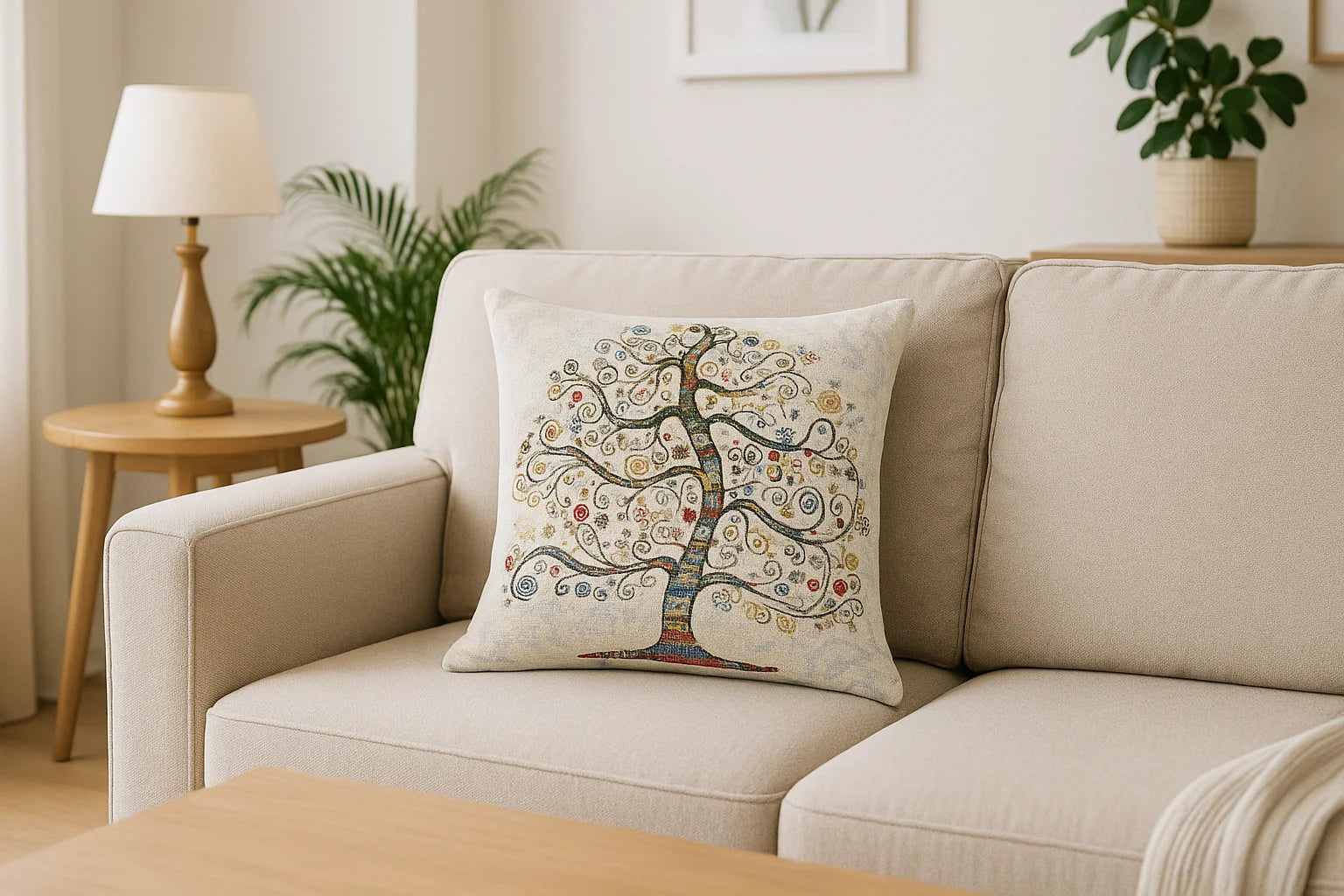 Cuscino d'arredo Albero della vita jacquards