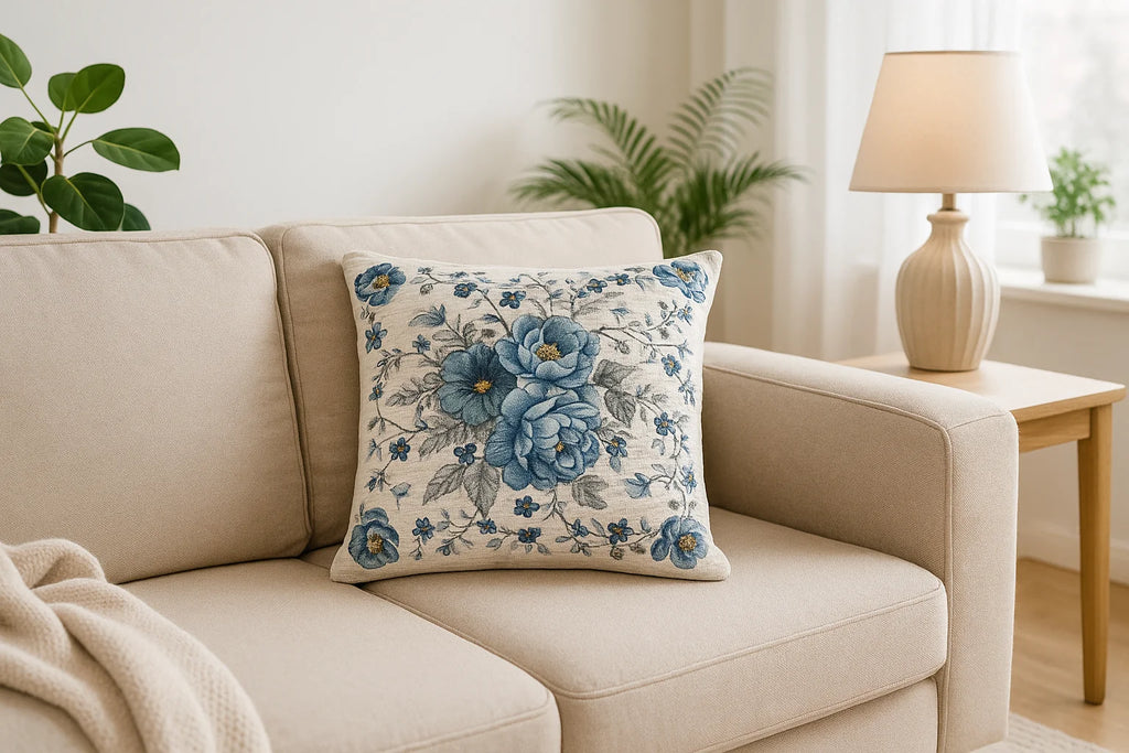 Cuscino d'arredo Cuore fiorato-rose  jacquards