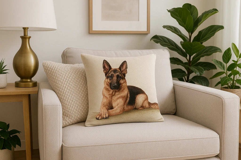 Dekokissen mit deutschem Schäferhund 