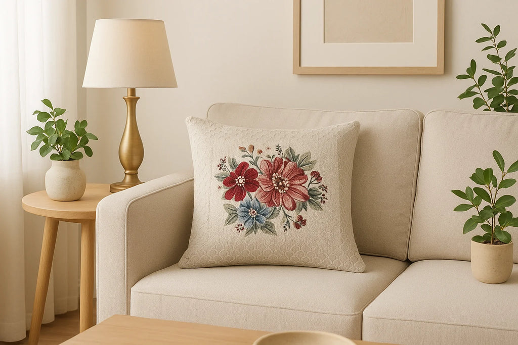 Cuscino d'arredo Cuore Boquet jacquards