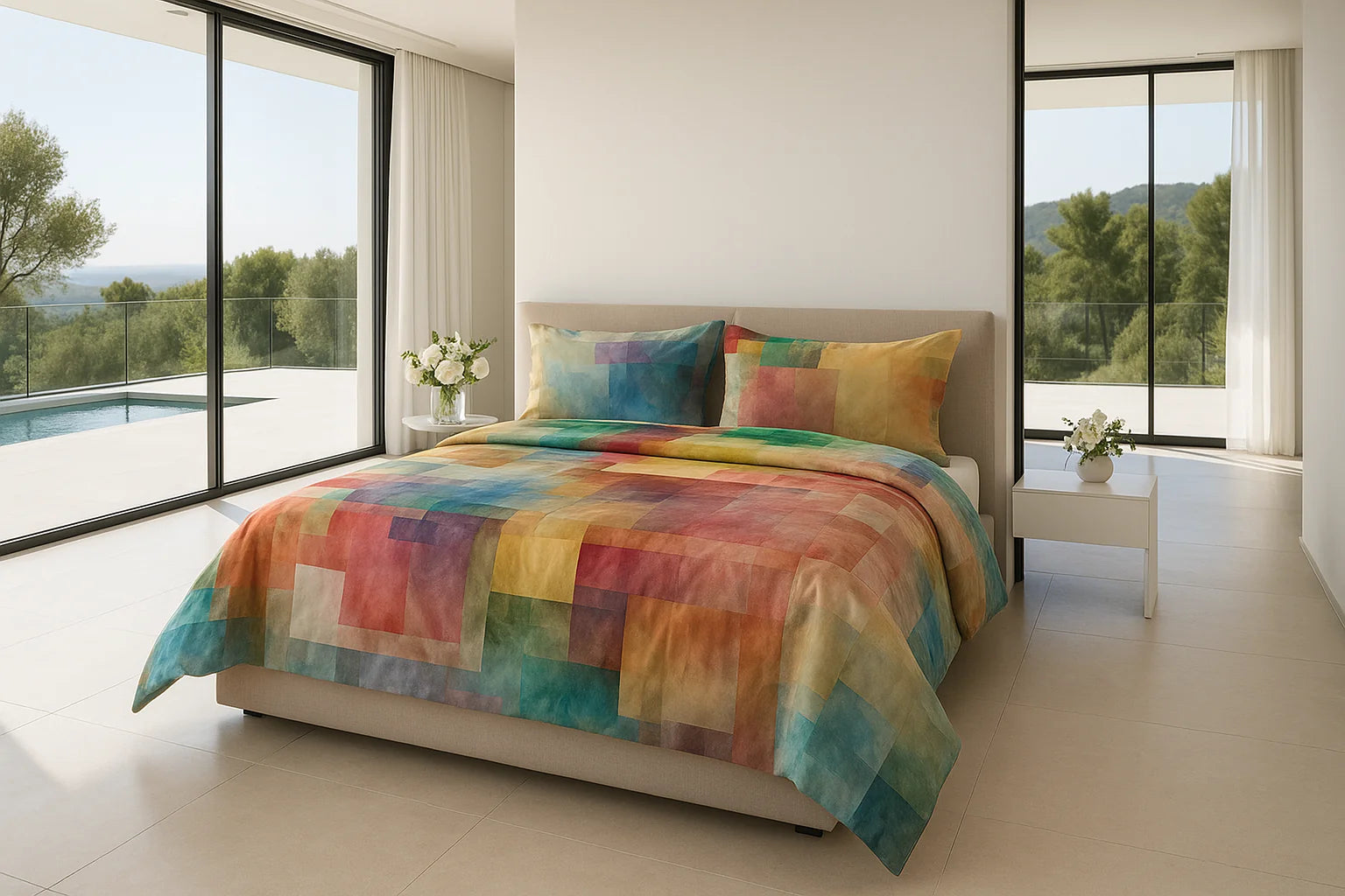 Completo Letto/Copripiumino/Copriletto in Cotone VITRAL