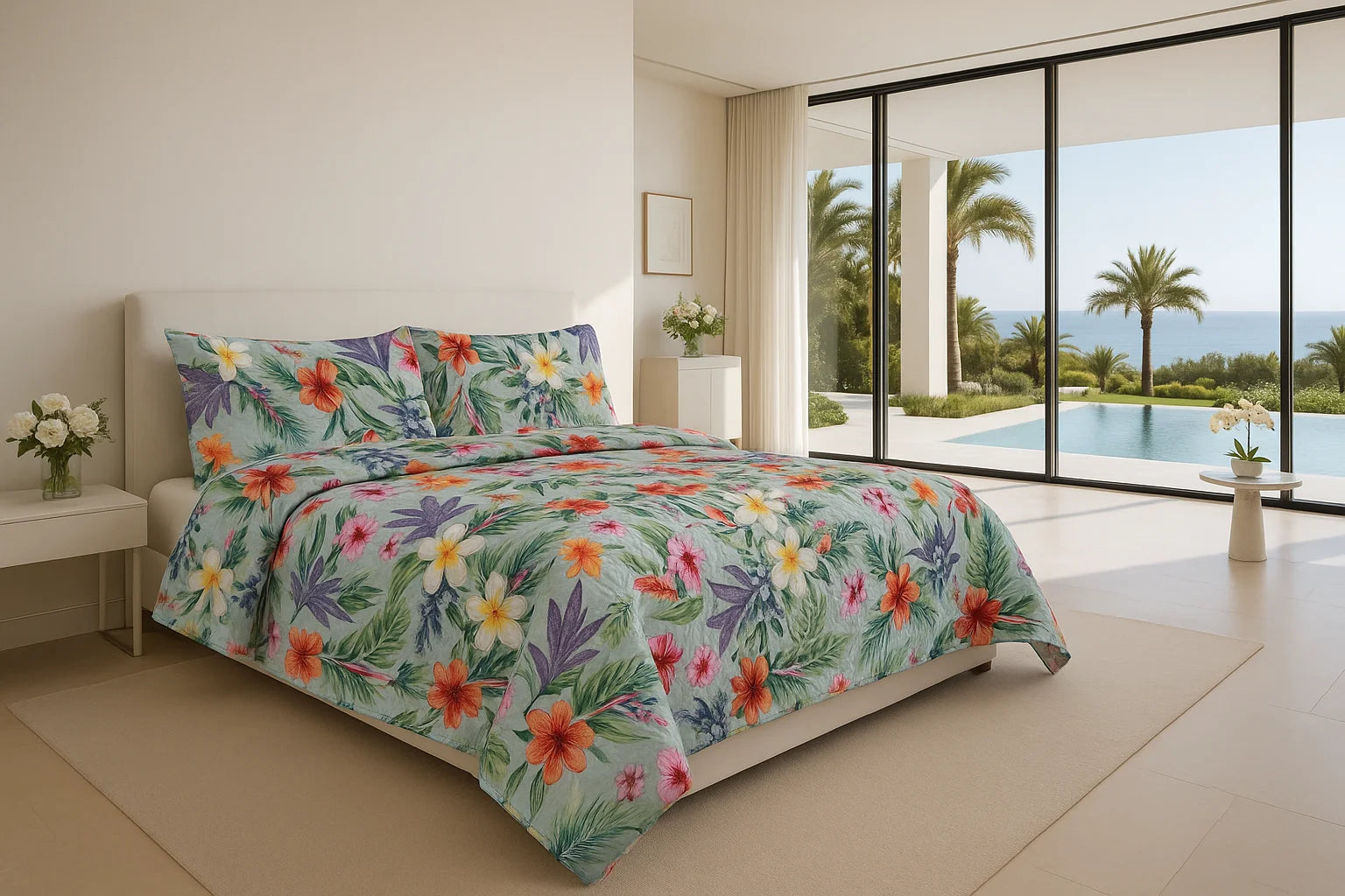 Completo Letto/Copripiumino/Copriletto in Cotone FLUORA