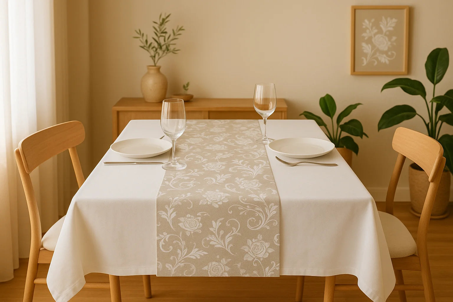 Runner in Cotone Rose Antiche