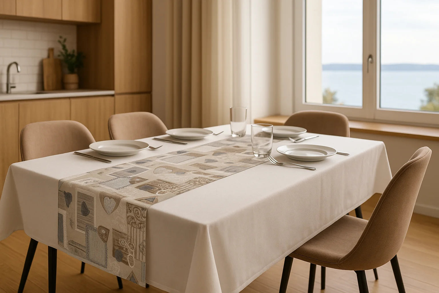 Runner in Cotone Heart Grey