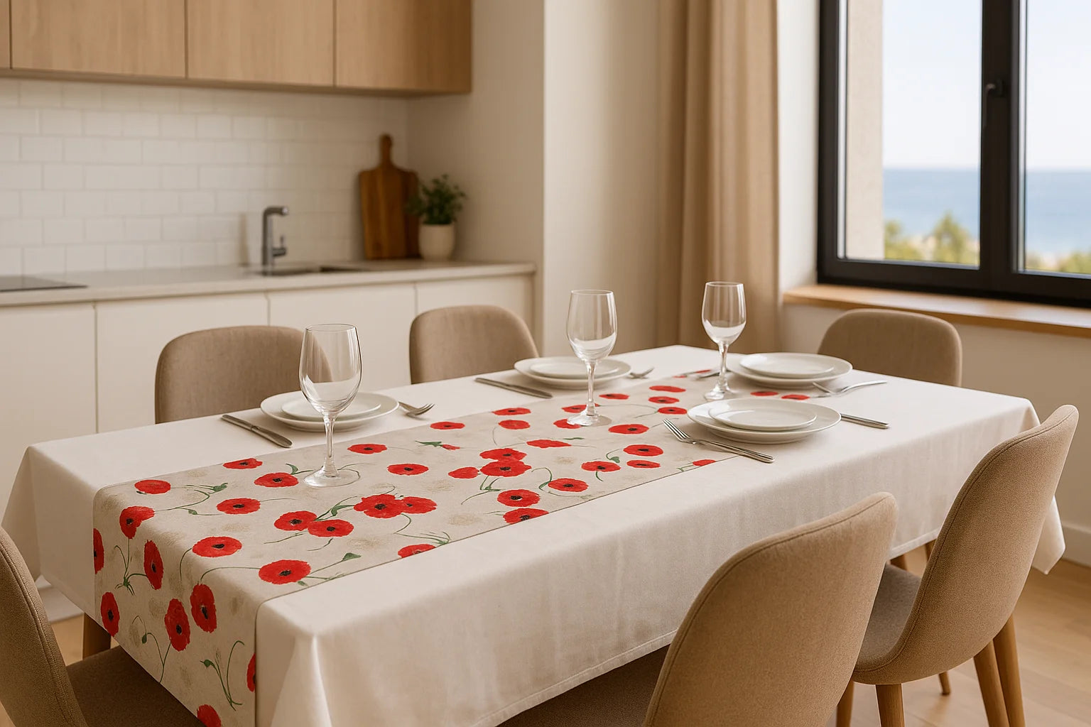 Runner in Cotone Papaveri