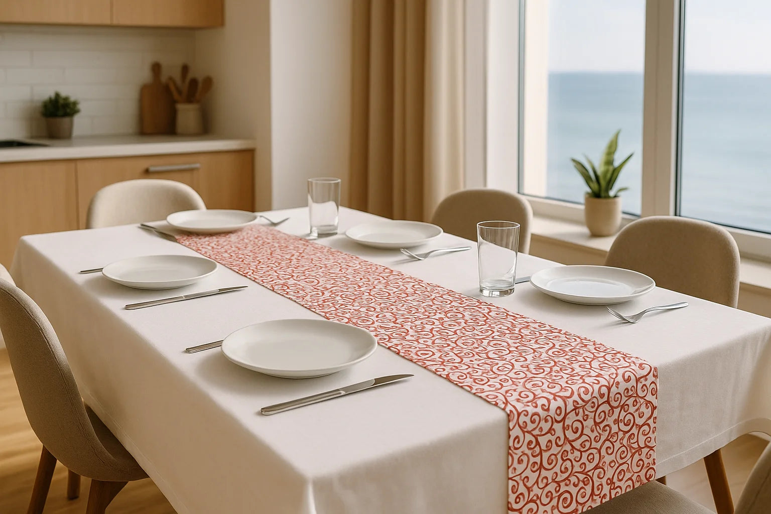 Runner in Cotone Red-Maioliche