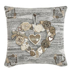 Cuscino d'arredo Cuore fiorato  jacquards