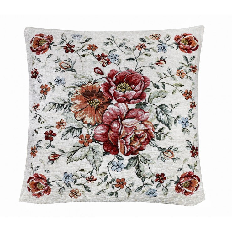 Cuscino d'arredo Cuore fiorato-rose  jacquards