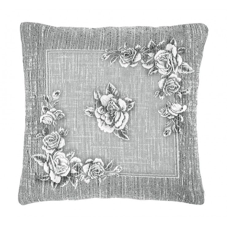 Cuscino d'arredo Rose su sfondo Boquet jacquards