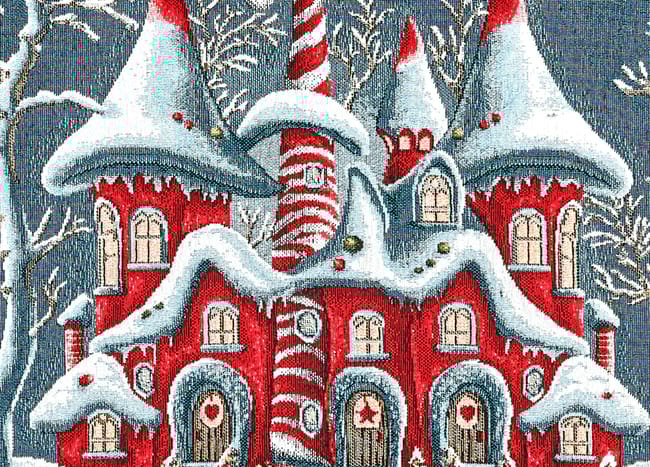 Centrotavola Natalizio 90×90 in Ciniglia – Arredo Tavola Chateaux Noel