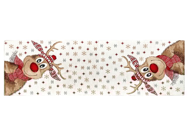 Centrotavola Natalizio 90×90 in Ciniglia – Arredo Tavola Rudolph