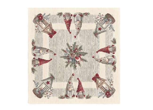 Centrotavola Natalizio 90×90 in Ciniglia – Arredo Tavola magic Noel