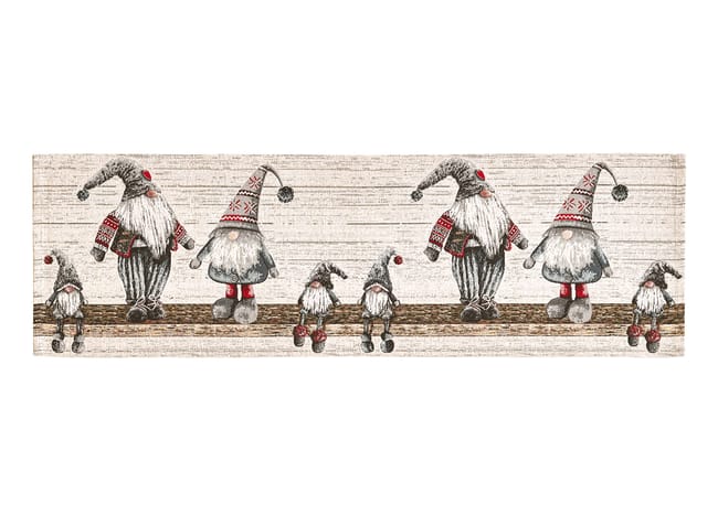 Centrotavola Natalizio 90×90 in Ciniglia – Arredo Tavolo Elfo Beige