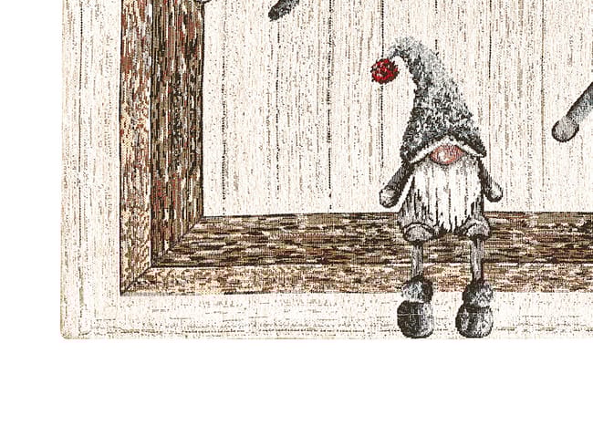 Centrotavola Natalizio 90×90 in Ciniglia – Arredo Tavolo Elfo Beige