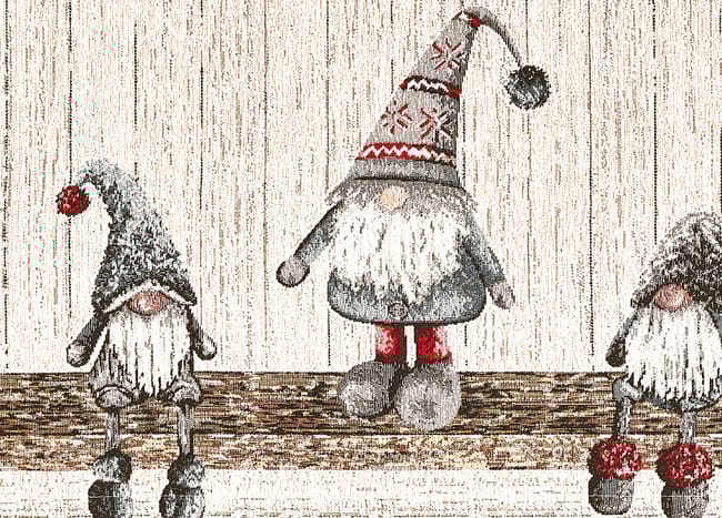 Centrotavola Natalizio 90×90 in Ciniglia – Arredo Tavolo Elfo Beige