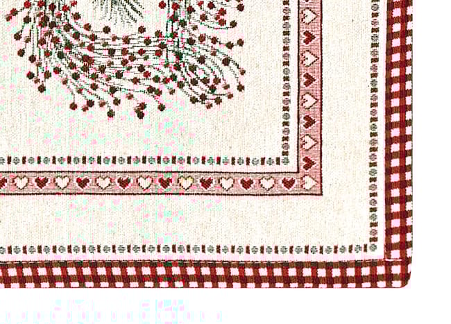 Centrotavola Natalizio 90×90 in Ciniglia – Arredo Tavola Elfo rosso