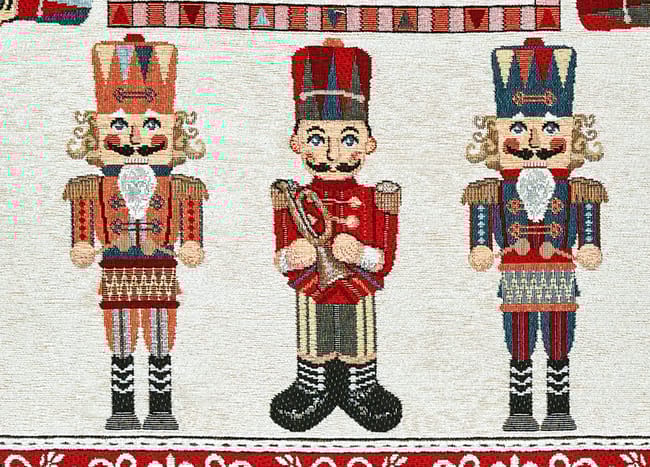 Centrotavola Natalizio 90×90 in Ciniglia – Arredo Tavola Schiaccianoci