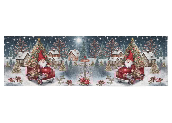 Centrotavola Natalizio 90×90 in Ciniglia – Arredo Tavola Truck