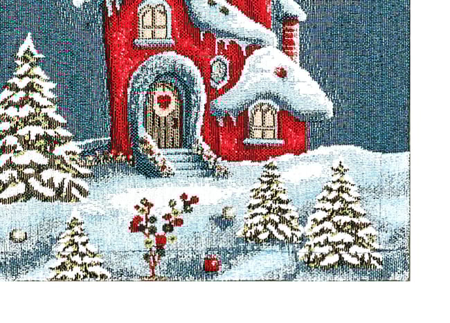 Centrotavola Natalizio 90×90 in Ciniglia – Arredo Tavola Chateaux Noel