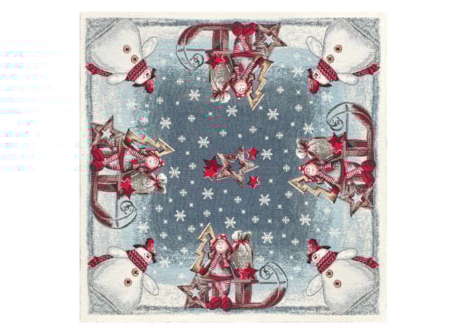 Centrotavola Natalizio 90×90 in Ciniglia – Arredo Tavolo Slitta