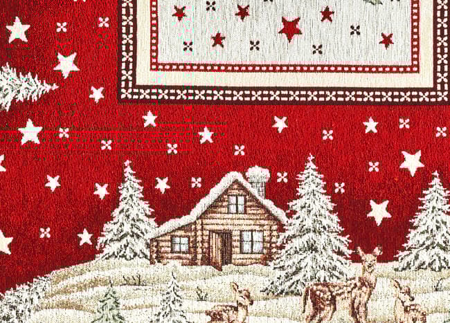 Tovaglia di Natale in Ciniglia Red Chalet