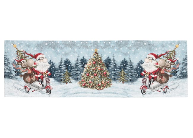 Centrotavola Natalizio 90×90 in Ciniglia – Arredo Tavolo Sidecar