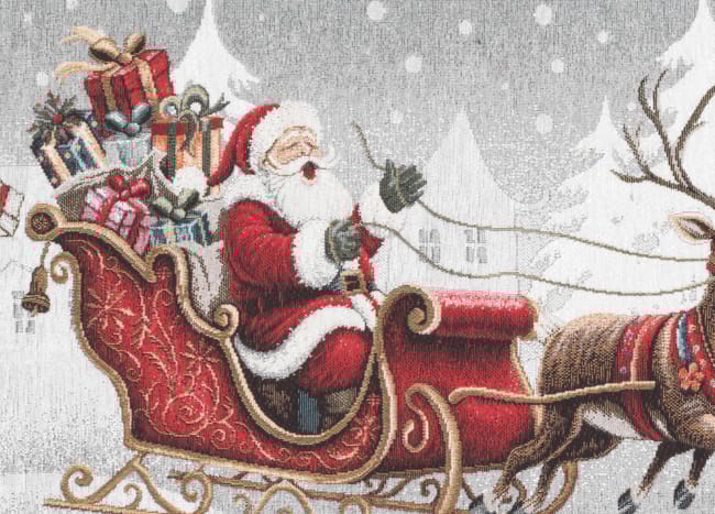 Centrotavola Natalizio 90×90 in Ciniglia – Arredo Tavolo Carrozza