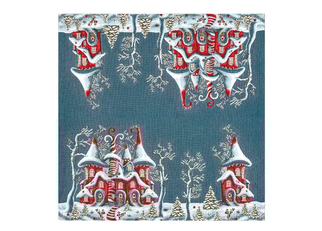 Centrotavola Natalizio 90×90 in Ciniglia – Arredo Tavola Chateaux Noel