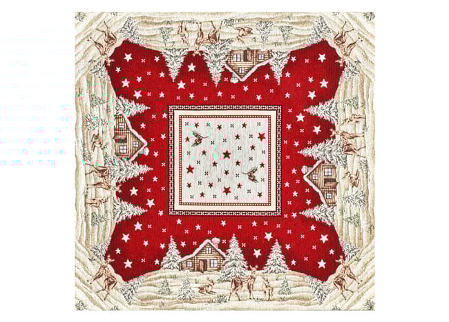 Centrotavola Natalizio 90×90 in Ciniglia – Arredo Tavola Chalet