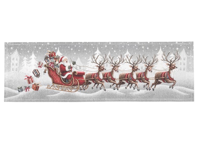 Centrotavola Natalizio 90×90 in Ciniglia – Arredo Tavolo Carrozza