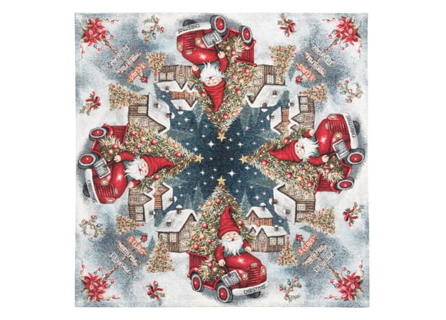 Centrotavola Natalizio 90×90 in Ciniglia – Arredo Tavola Truck