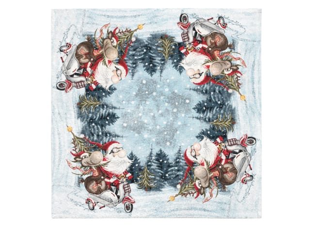 Centrotavola Natalizio 90×90 in Ciniglia – Arredo Tavolo Sidecar