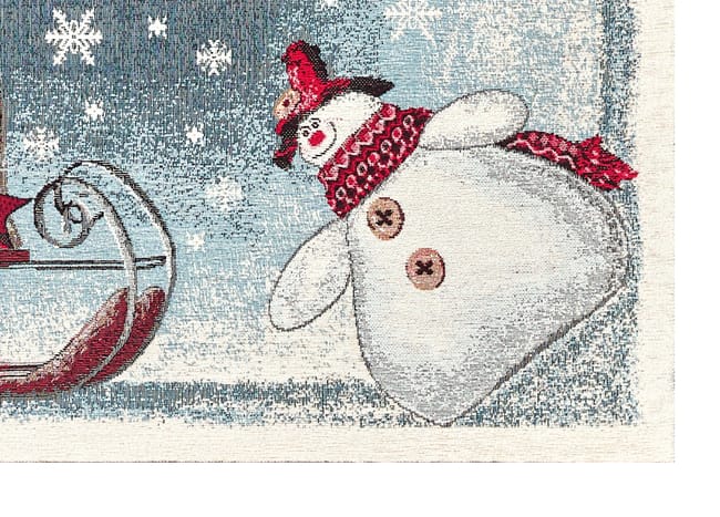 Centrotavola Natalizio 90×90 in Ciniglia – Arredo Tavolo Slitta